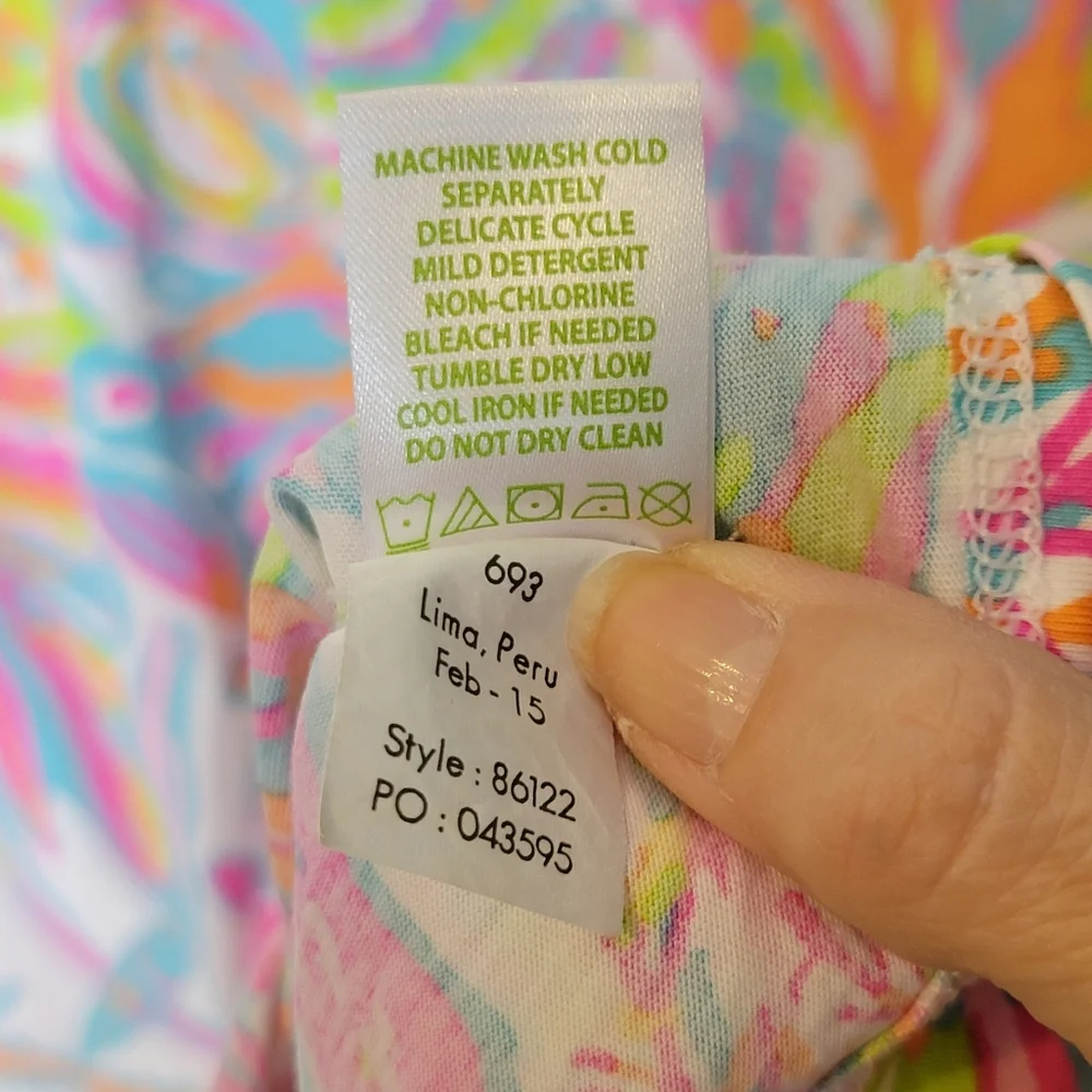 Lilly Pulitzer Christie Scuba to Cuba V-Neck 100%‎ Pima Cotton Dress Size Medium